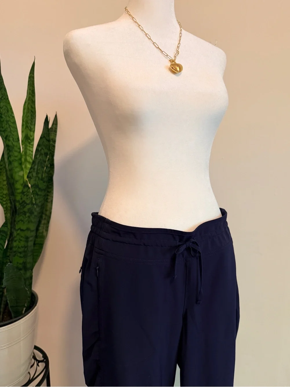 Athleta | Navy Wide-Leg Track Pants - Picture 2 of 10
